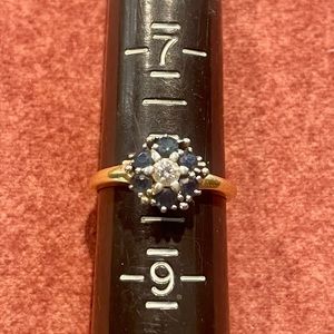 14K Gold Sapphire Diamond ring
